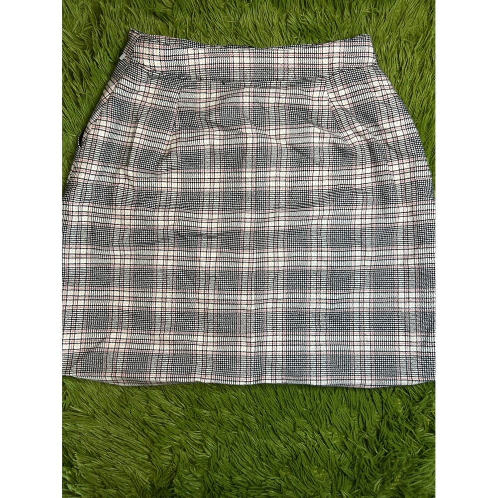 Hollister Skirt Women S Pink Black Ultra High-Rise Plaid Mini Button-Front Y2K - Picture 6 of 8